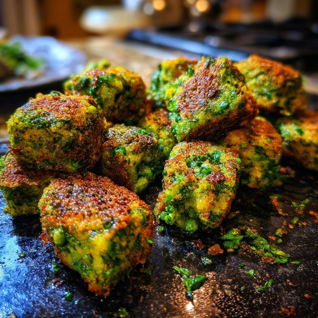Pea Mint Fritter Bites