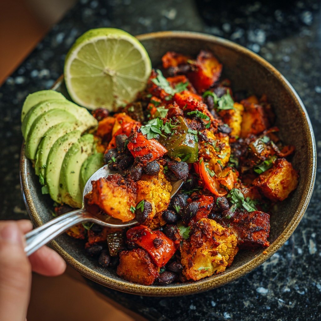 Spicy Roasted Vegetable Taco Bowl