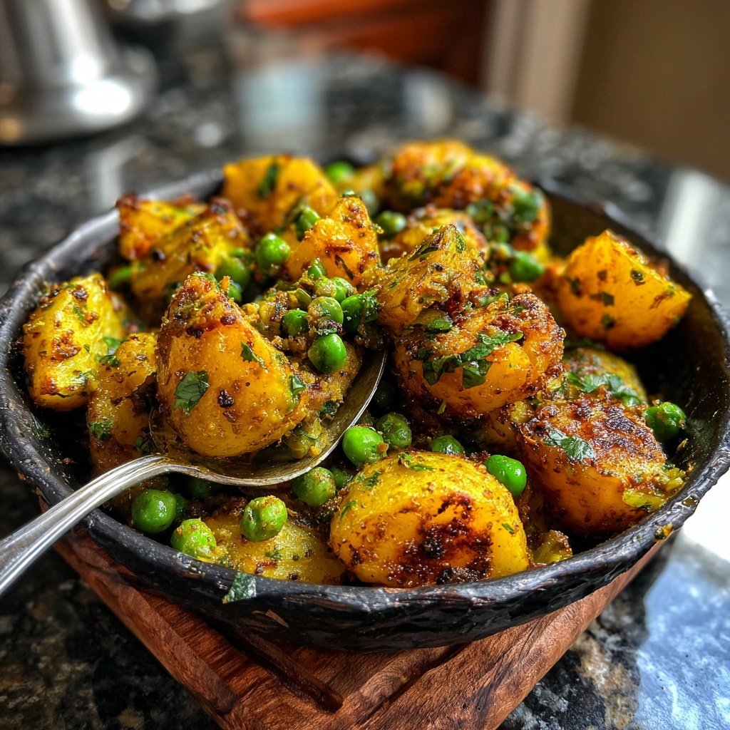 Airfryer Curry Potatoes with Peas