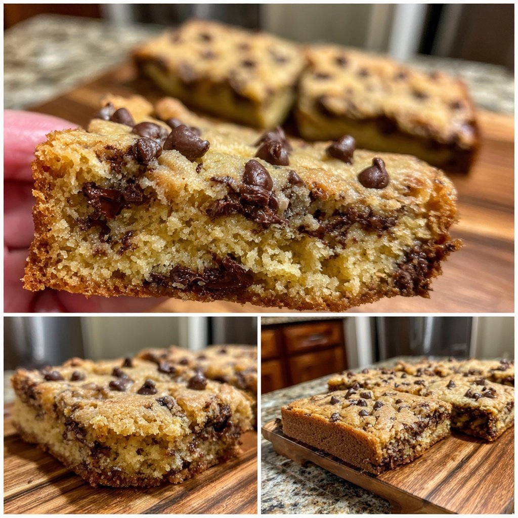 Soft and Gooey Chocolate Chip Cookie Bars​