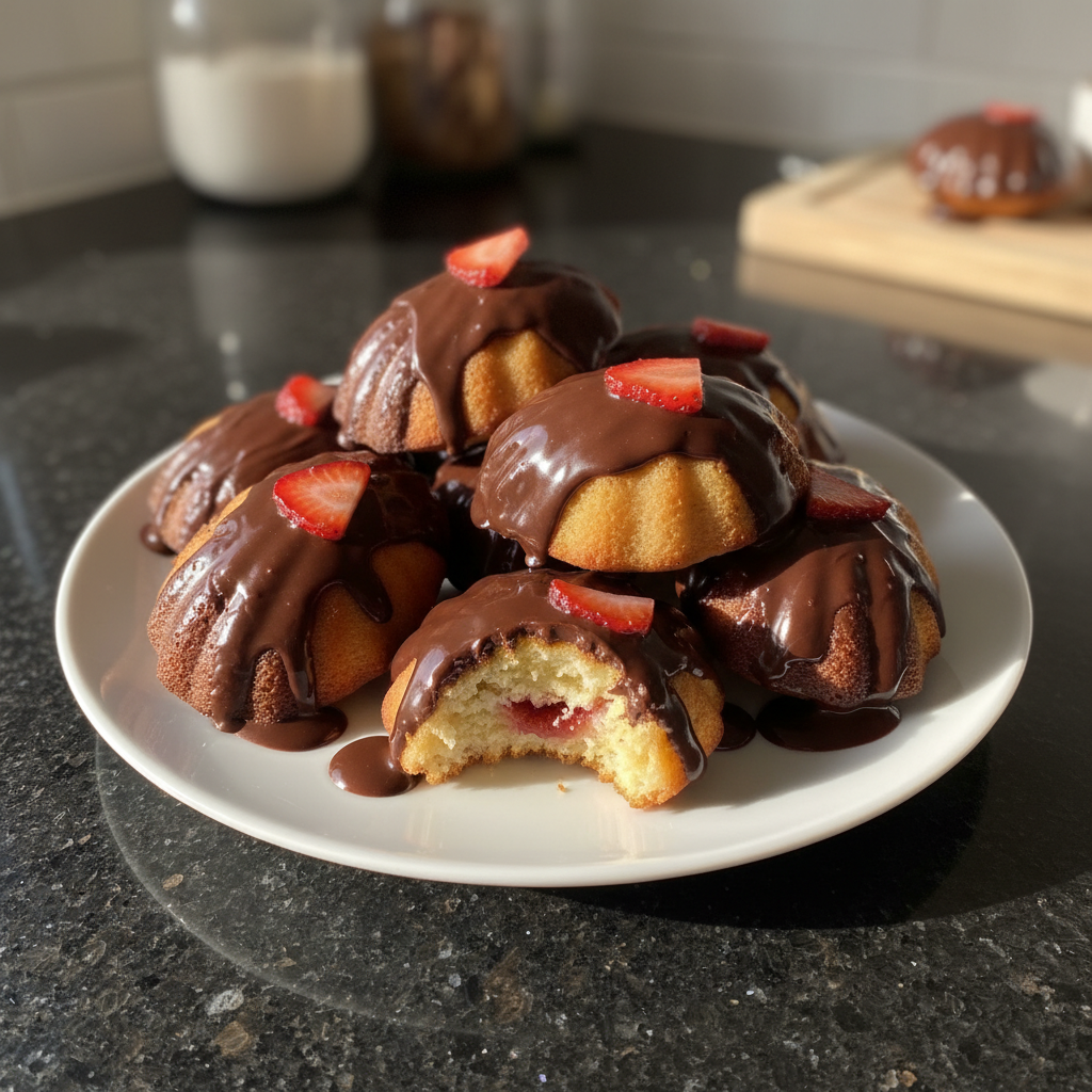 Chocolate-Covered Strawberry Madeleines