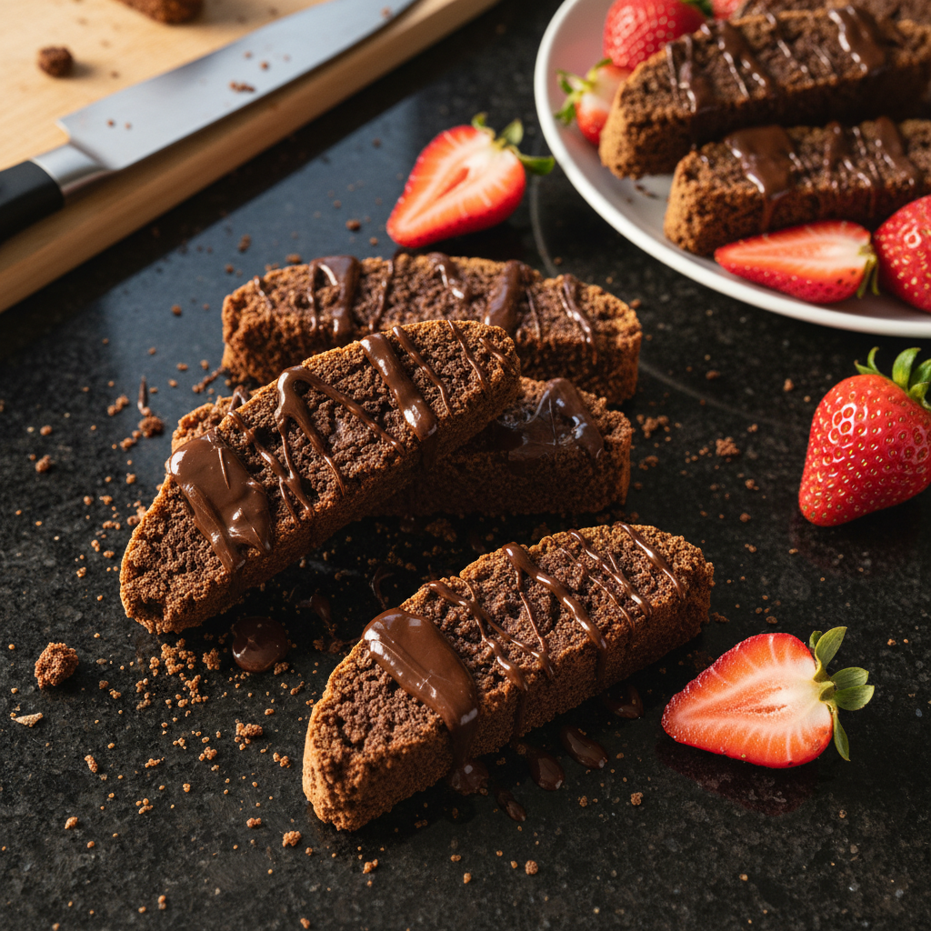 Dark Chocolate Strawberry Biscotti