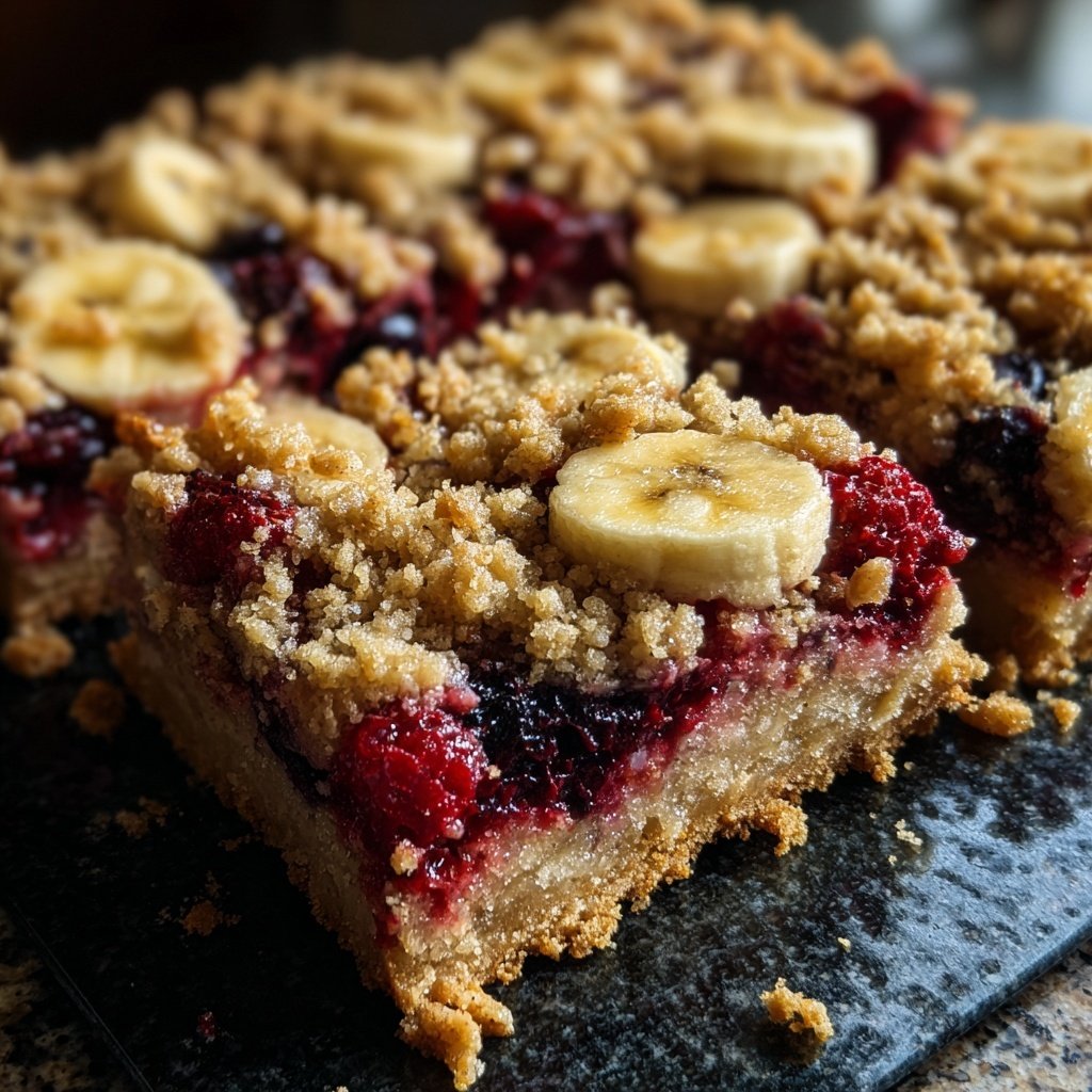 Banana Berry Crumble Bars