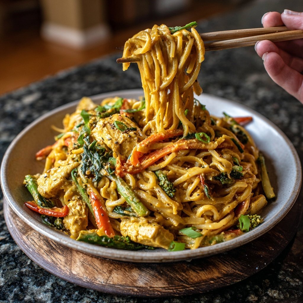 Spicy Peanut Chicken Noodles