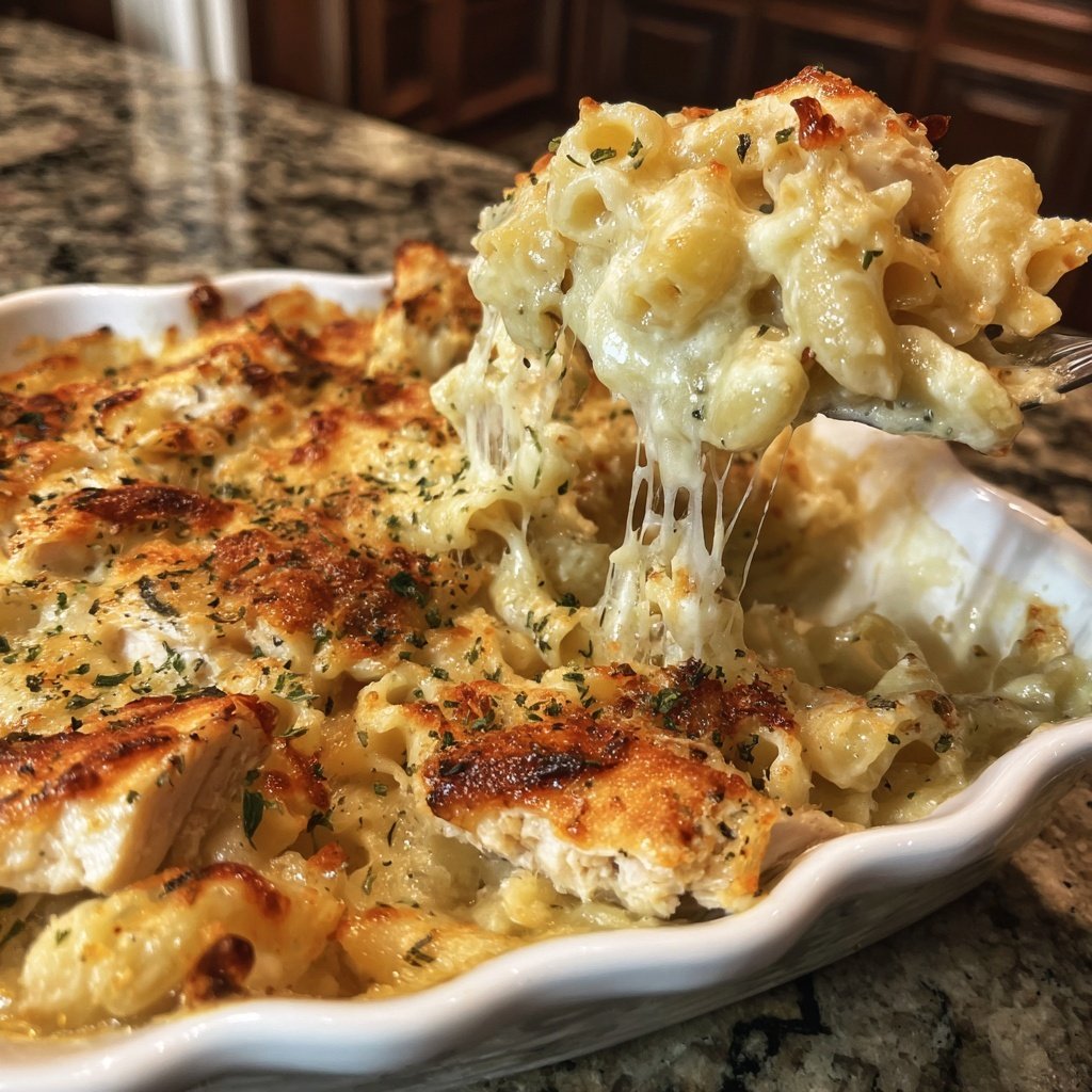 Chicken Alfredo Noodle Bake