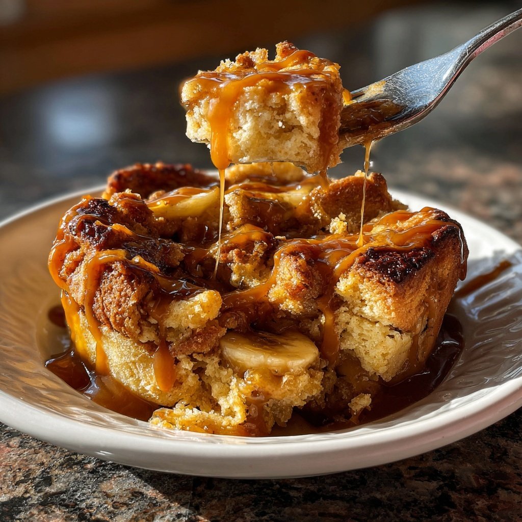 Caramel Banana Bread Pudding