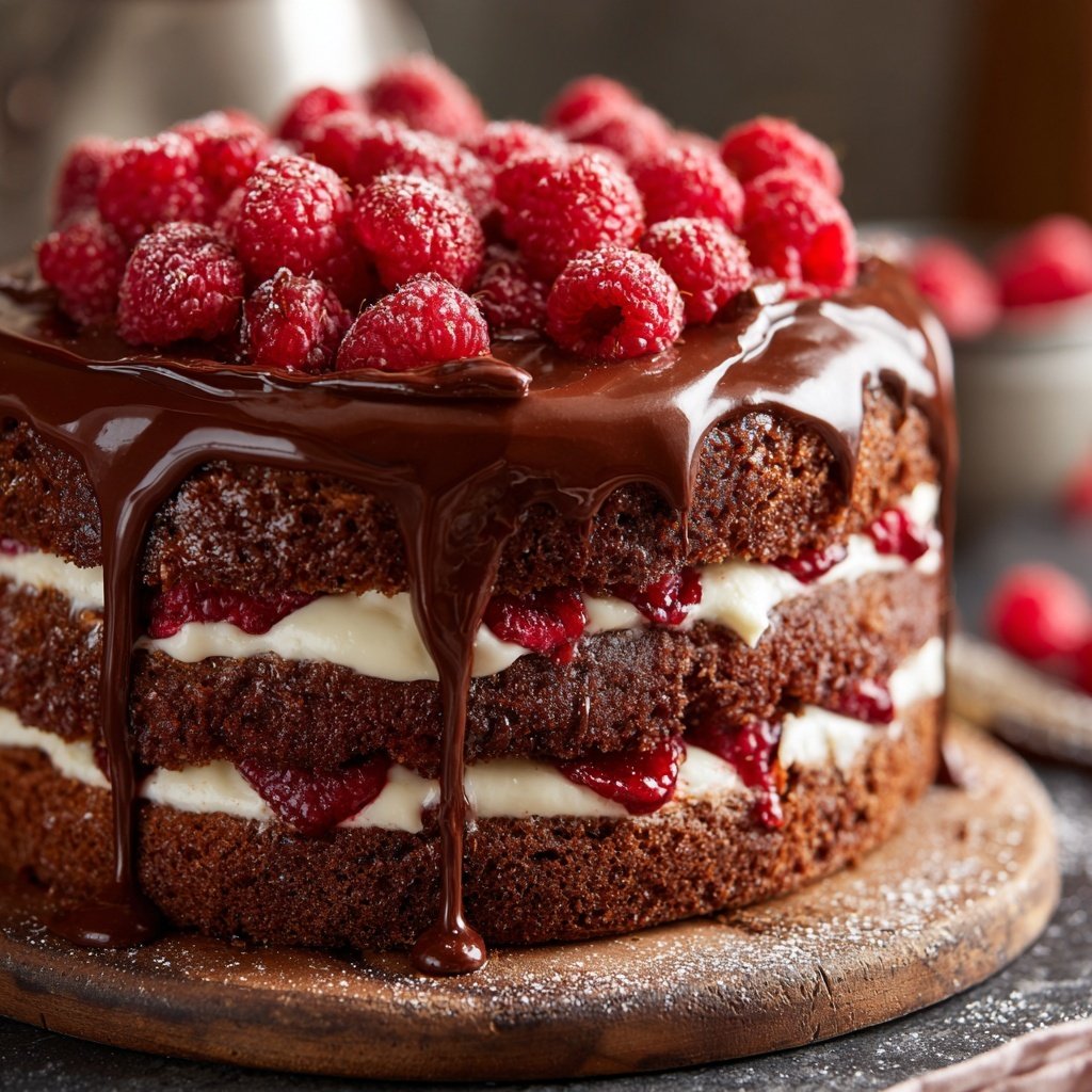 Chocolate Raspberry Layer Cake