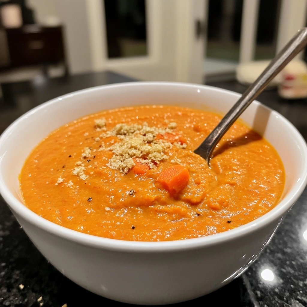 Healthy Vegan Roasted Carrot Soup