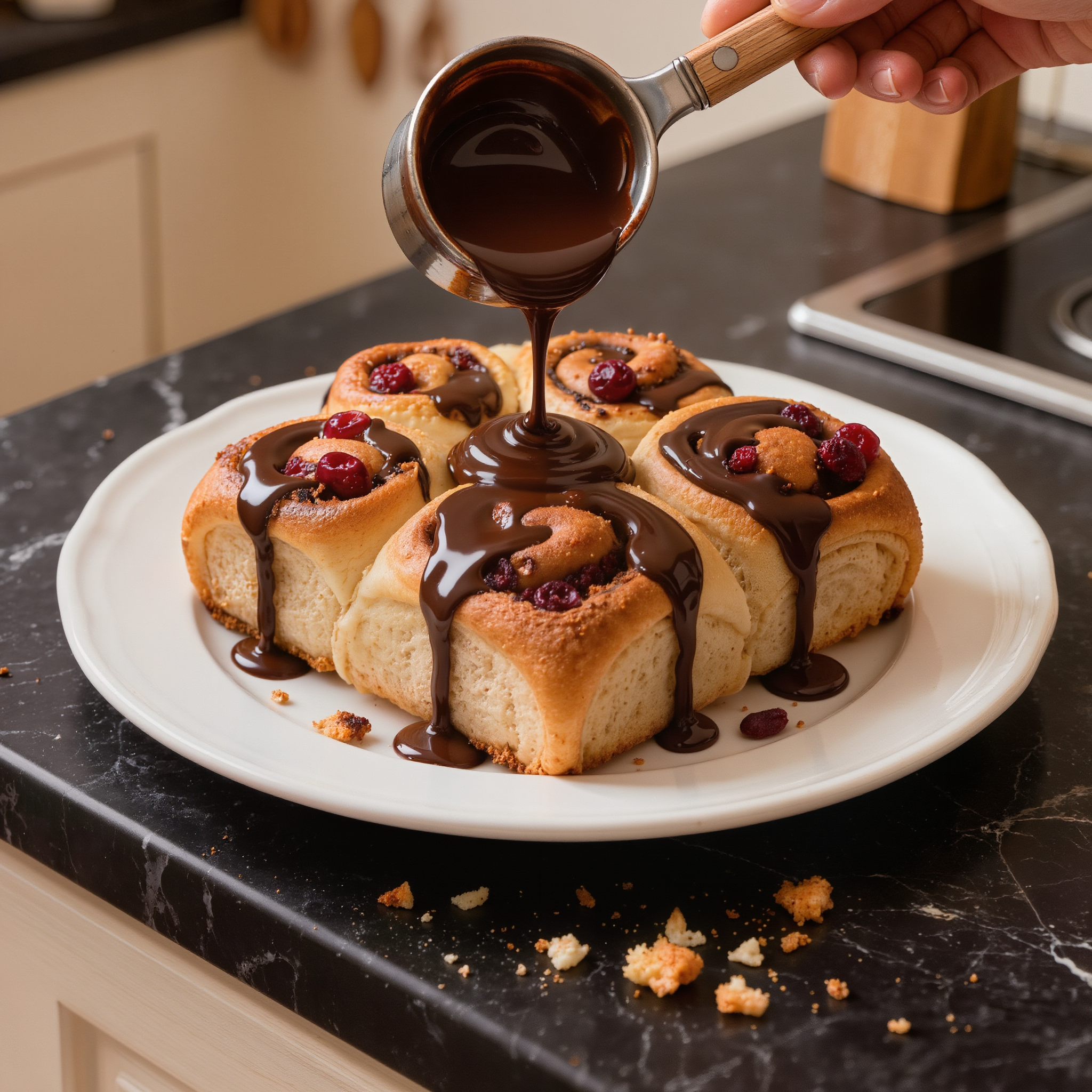Melting Chocolate-Cranberry Rolls