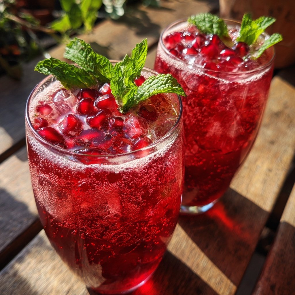 Pomegranate Gin Fizz Cocktail