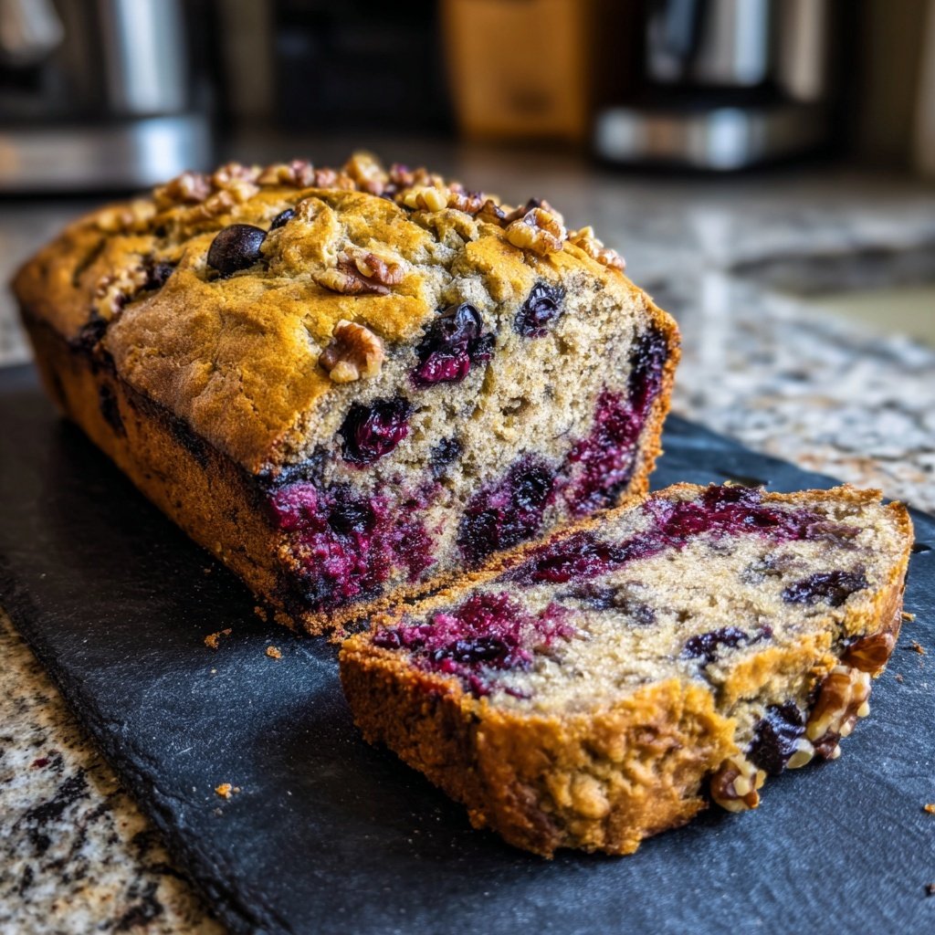 Banana Blueberry Bread with Nuts