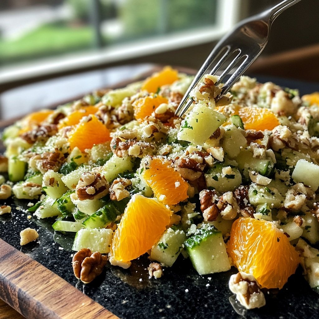 Winter Field Salad with Walnuts and Orange Segments
