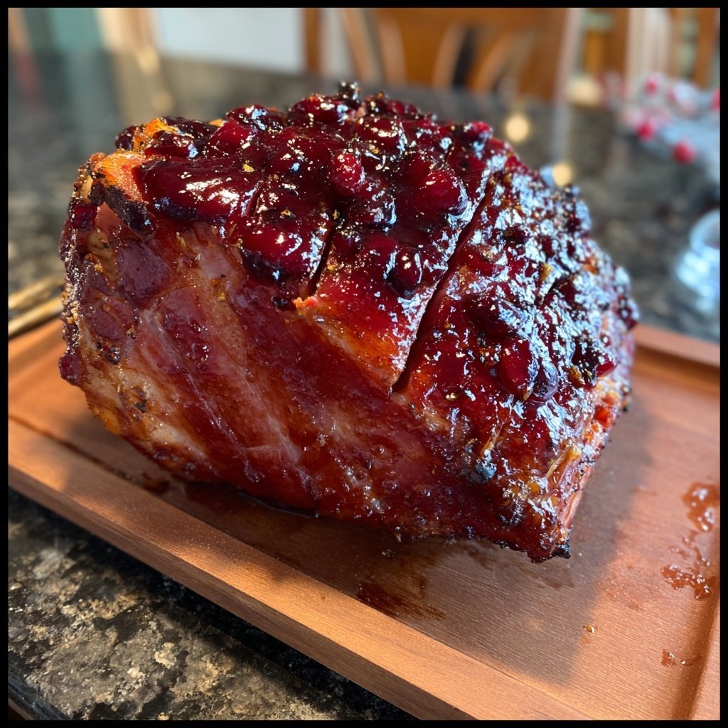 Cherry Bourbon Glazed Ham Centerpiece