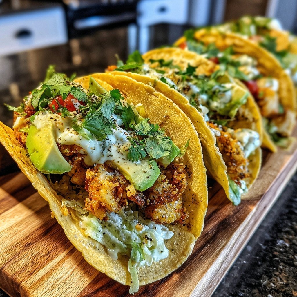 Fish Tacos with Lime Crema