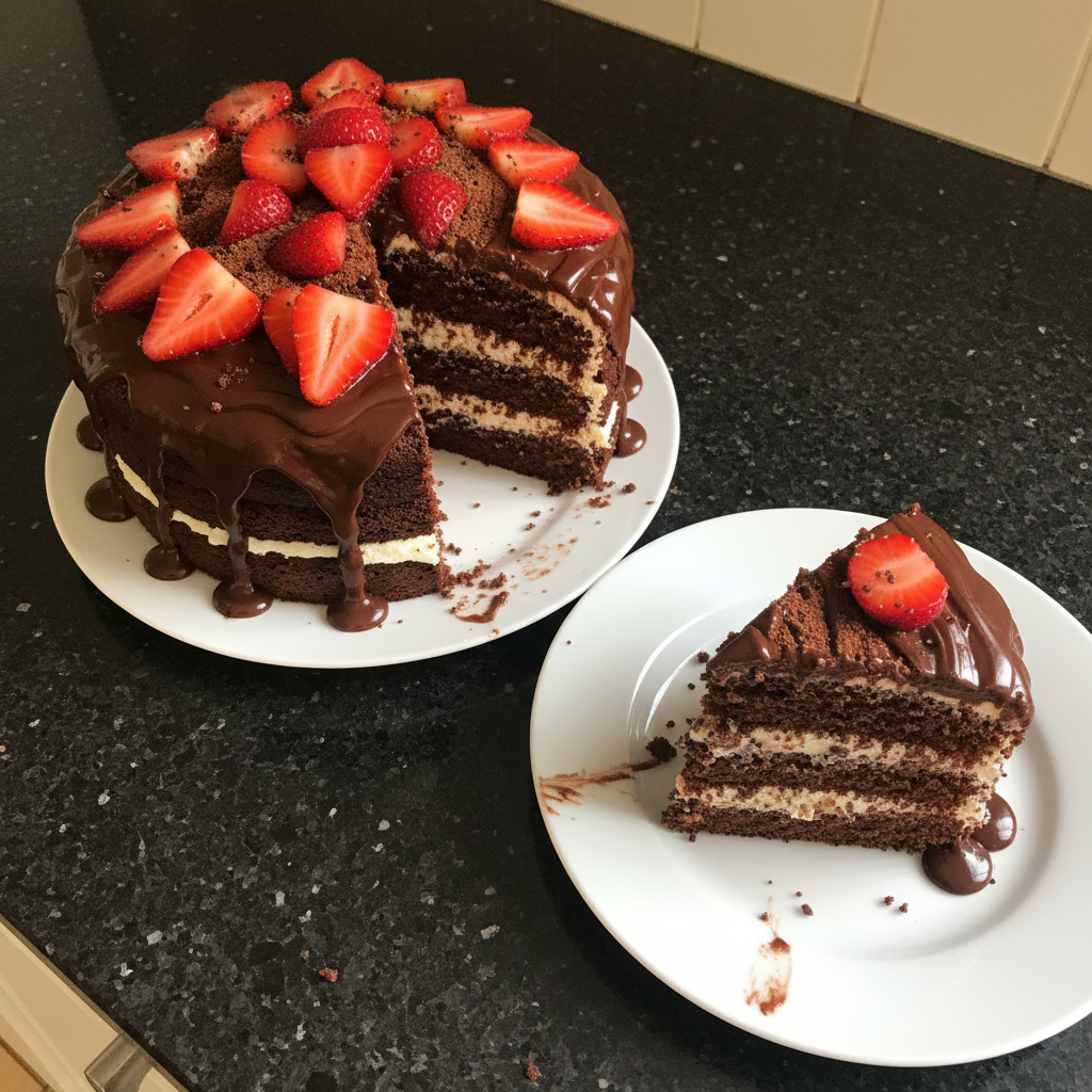 Irresistible Chocolate Strawberry Cake