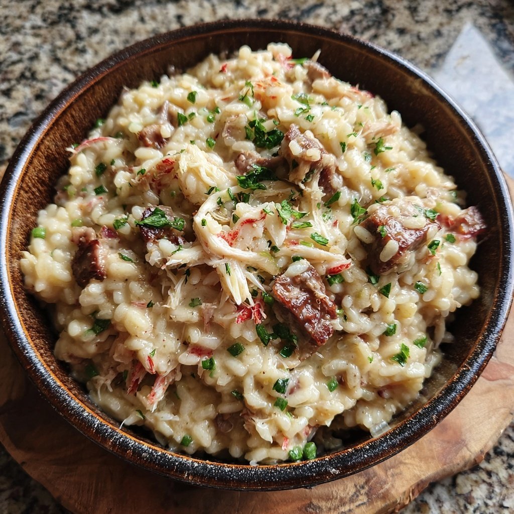 Steak and Crab Risotto