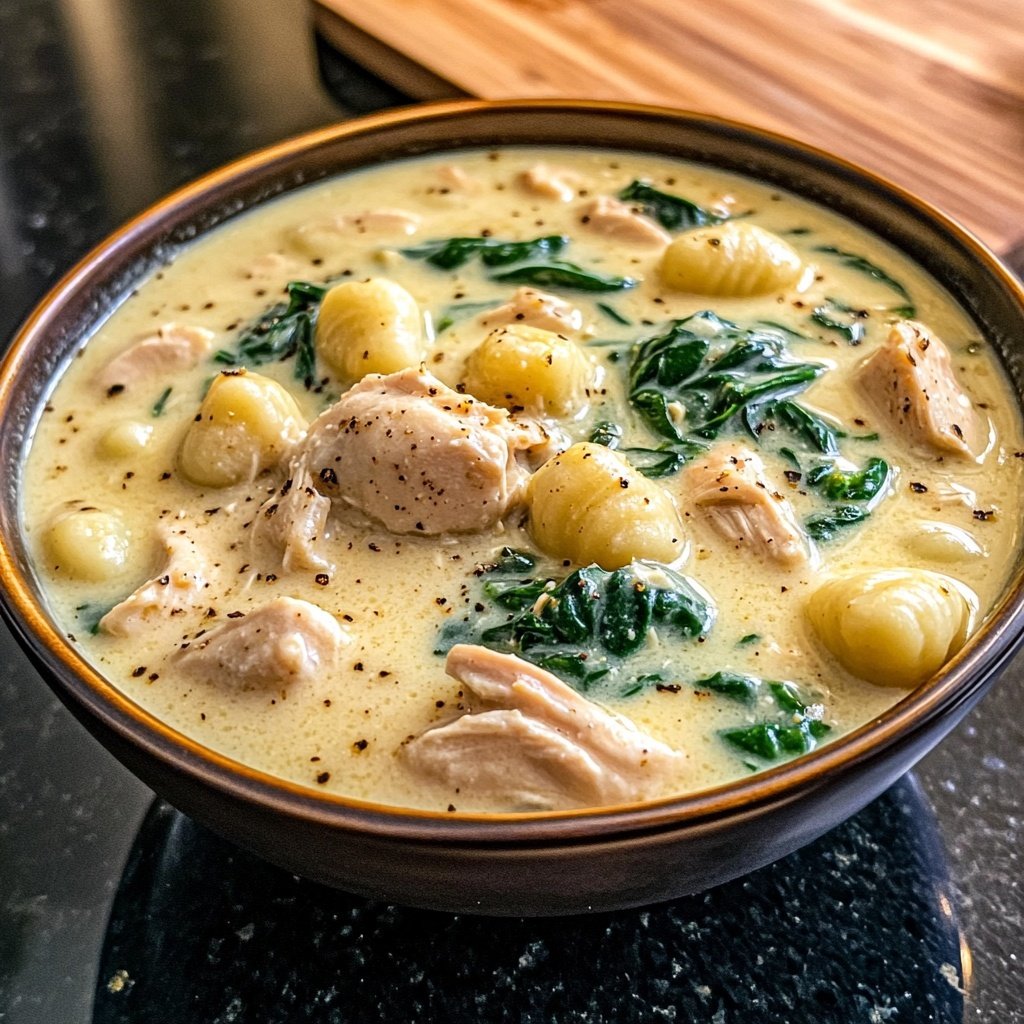 Creamy Garlic Chicken Gnocchi Soup