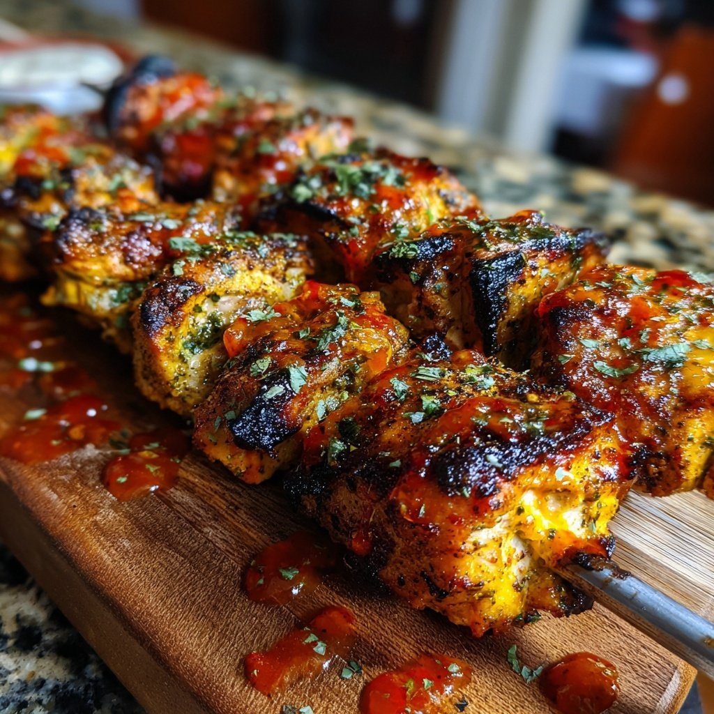 Chicken Kebabs with Marinade Grilled