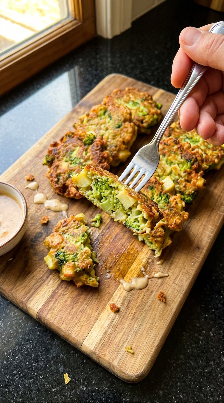 Crispy Broccoli Apple Fritters