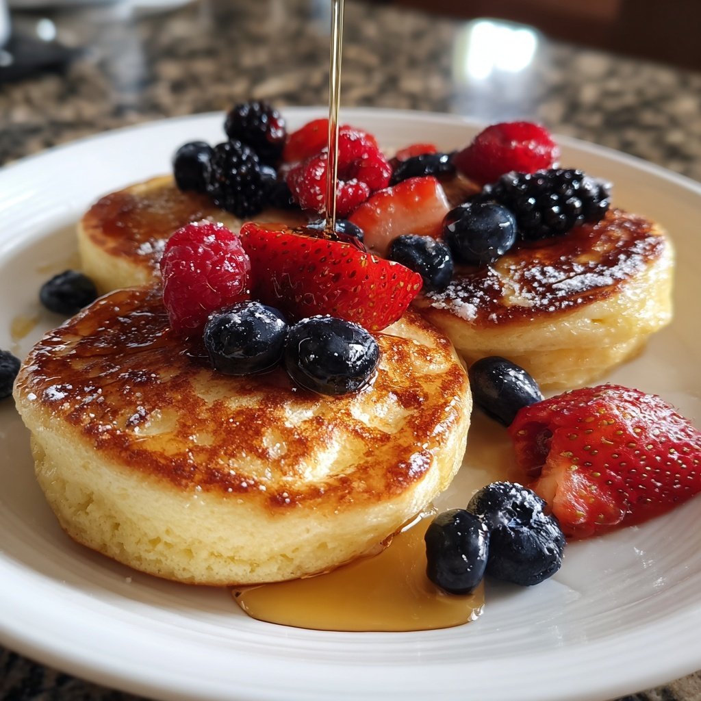 Fluffy Lemon Ricotta Pancakes with Berries​