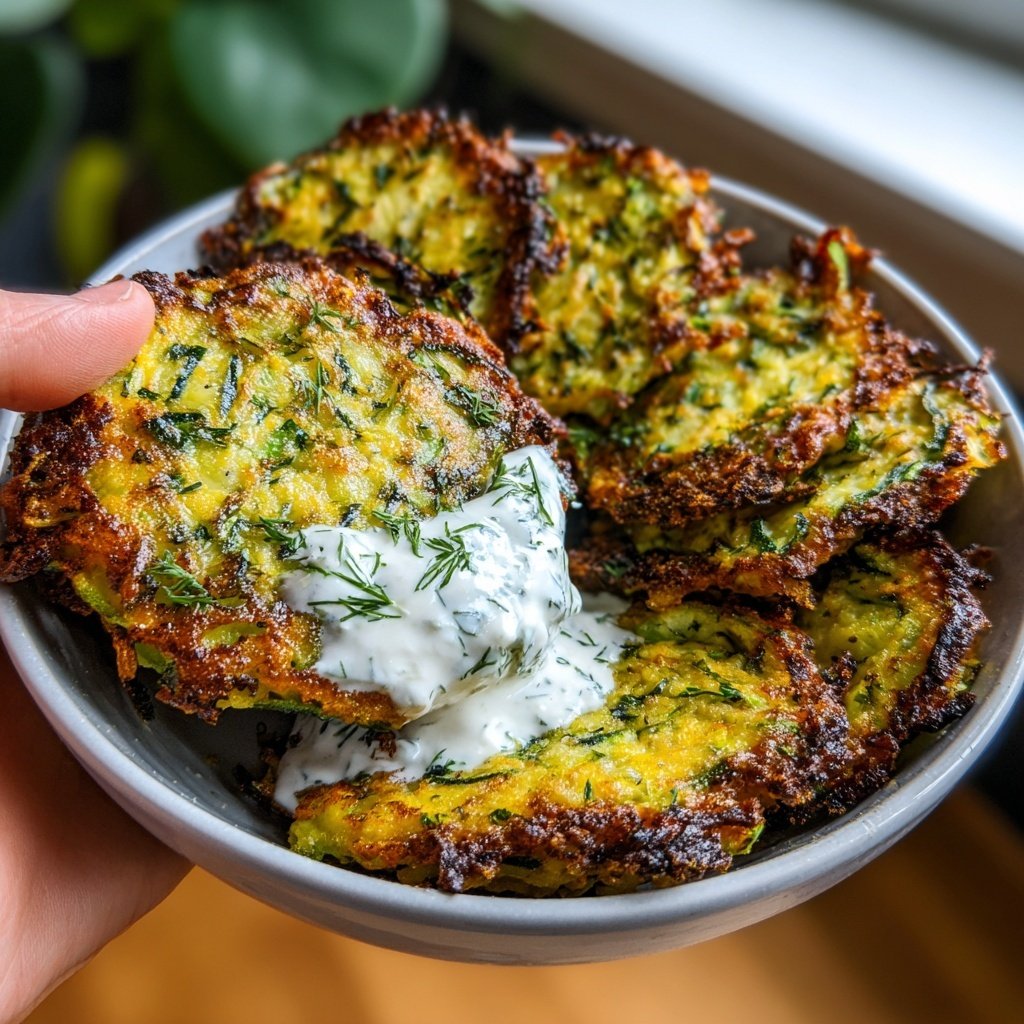 Zucchini Fritters with Tzatziki